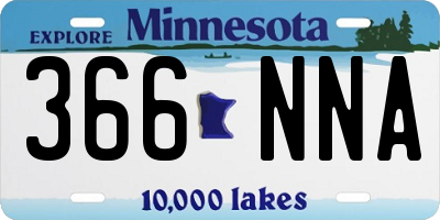 MN license plate 366NNA