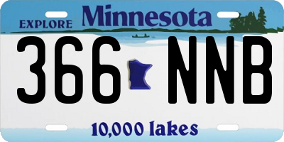 MN license plate 366NNB