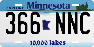 MN license plate 366NNC
