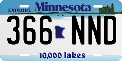 MN license plate 366NND
