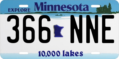 MN license plate 366NNE