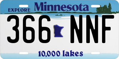 MN license plate 366NNF