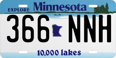 MN license plate 366NNH