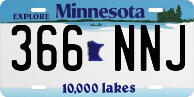 MN license plate 366NNJ