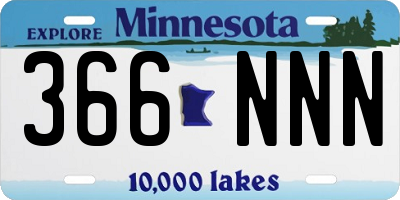 MN license plate 366NNN