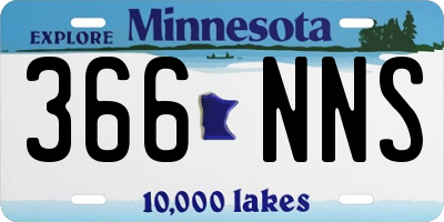 MN license plate 366NNS