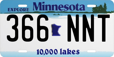 MN license plate 366NNT