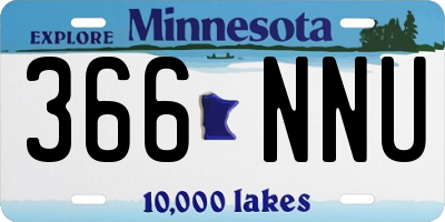 MN license plate 366NNU