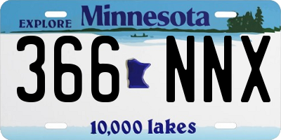 MN license plate 366NNX