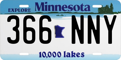MN license plate 366NNY