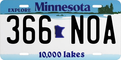 MN license plate 366NOA