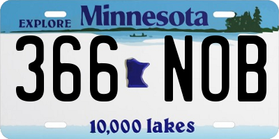 MN license plate 366NOB