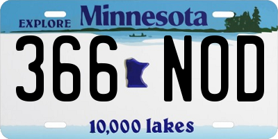 MN license plate 366NOD