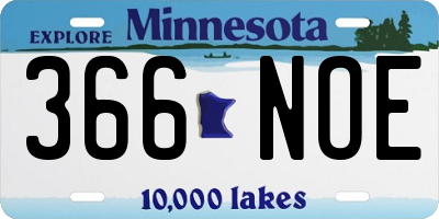 MN license plate 366NOE