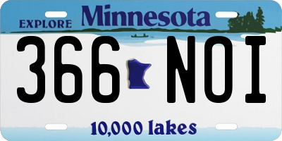 MN license plate 366NOI