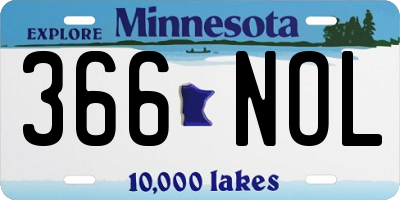 MN license plate 366NOL