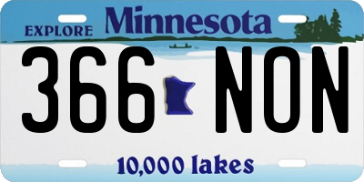 MN license plate 366NON