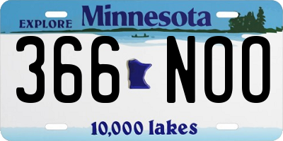 MN license plate 366NOO