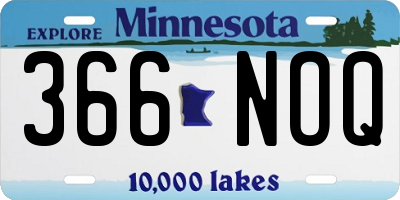 MN license plate 366NOQ
