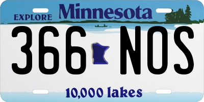 MN license plate 366NOS