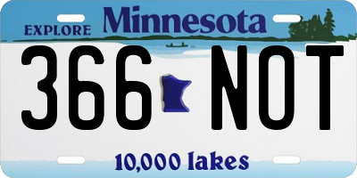 MN license plate 366NOT