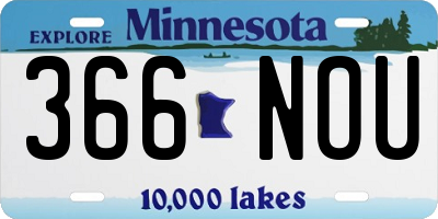 MN license plate 366NOU