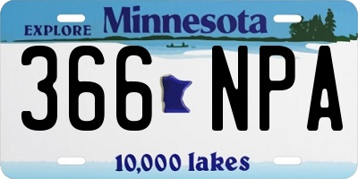 MN license plate 366NPA