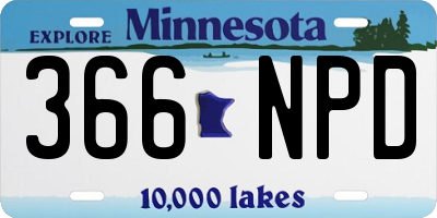 MN license plate 366NPD