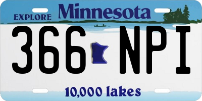 MN license plate 366NPI