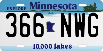 MN license plate 366NWG