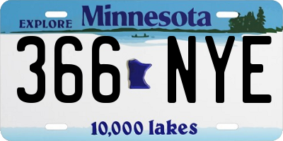 MN license plate 366NYE