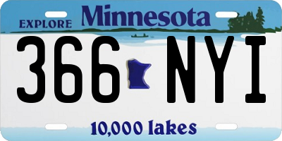 MN license plate 366NYI