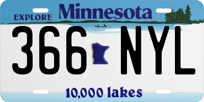 MN license plate 366NYL