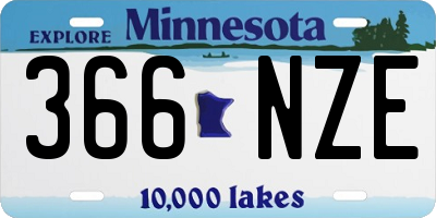 MN license plate 366NZE