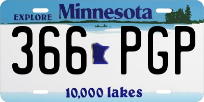 MN license plate 366PGP