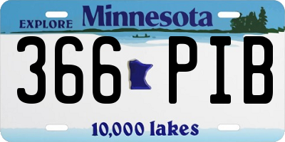 MN license plate 366PIB