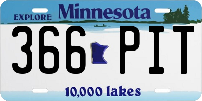 MN license plate 366PIT