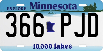 MN license plate 366PJD