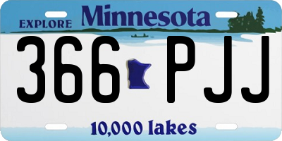 MN license plate 366PJJ