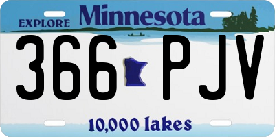 MN license plate 366PJV