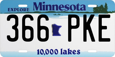 MN license plate 366PKE