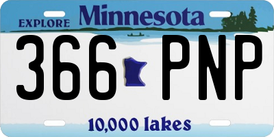 MN license plate 366PNP