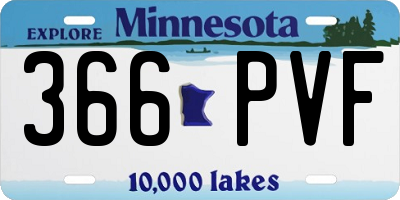 MN license plate 366PVF
