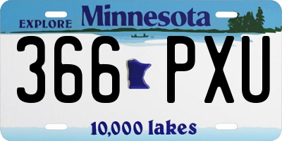 MN license plate 366PXU