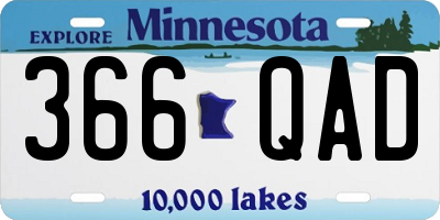 MN license plate 366QAD