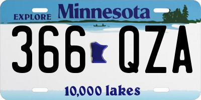 MN license plate 366QZA
