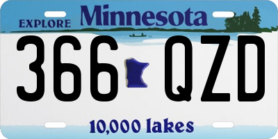 MN license plate 366QZD