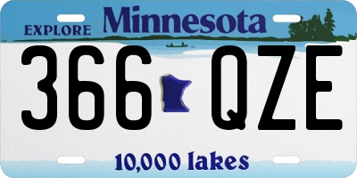 MN license plate 366QZE