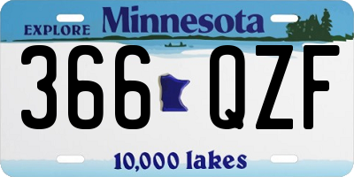 MN license plate 366QZF