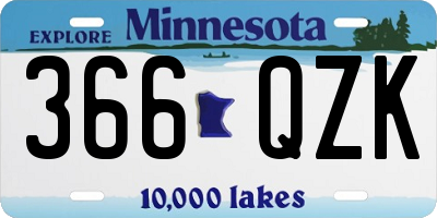 MN license plate 366QZK